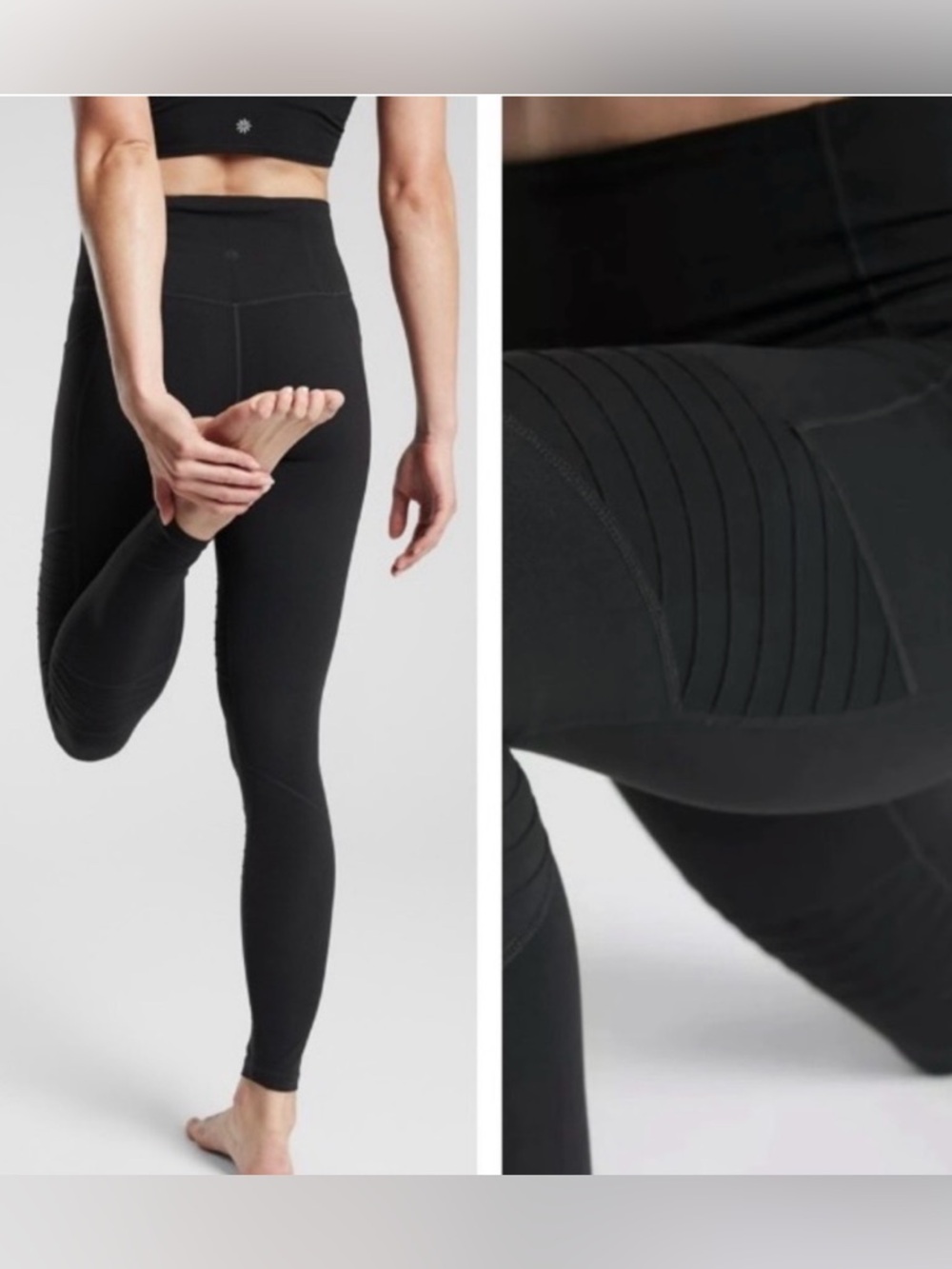 Athleta Inclination Moto Black Leggings Size S